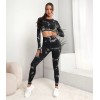 Мармуровий комплект Crop top+Leggings marble 03